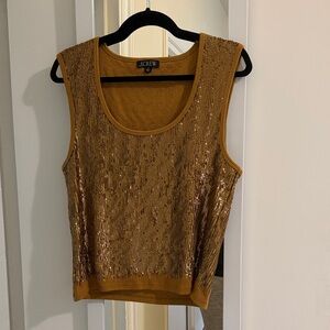 J. Crew Gold Sequin Tank Top